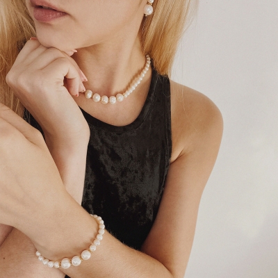 Luxusní perlový náramek Debora - chirurgická ocel | Manoki