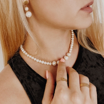 Luxusní perlové náušnice Debora - chirurgická ocel | Manoki