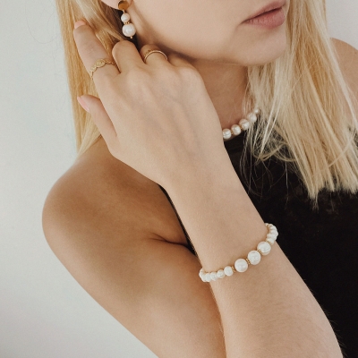 Luxusní perlové náušnice Debora - chirurgická ocel | Manoki