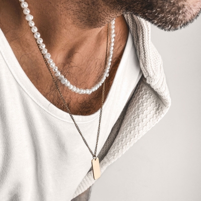 Pánský perlový náhrdelník Giorgio - 6 mm perla | Manoki