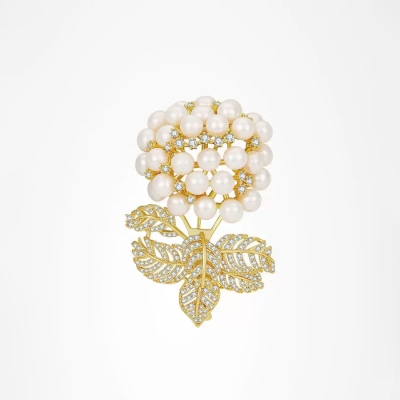 Luxusní perlová brož se zirkony Fernanda | Éternelle