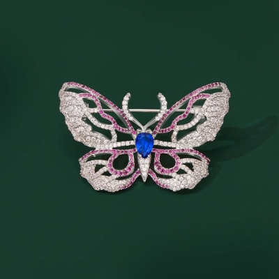 Brož se zirkony Cinzia - motýl | Éternelle
