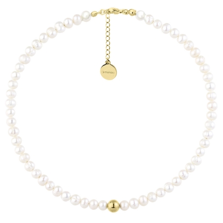 Perlový choker náhrdelník Marilda Gold - sladkovodní perla | Manoki
