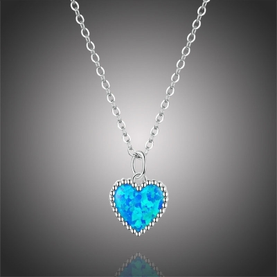 Stříbrný náhrdelník s modrým opálem Benjamina - stříbro 925/1000 | alexbijoux.cz e-shop se stříbrnými šperky