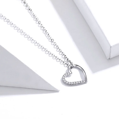 Stříbrný náhrdelník se zirkony Elba - stříbro 925/1000, srdce | alexbijoux.cz e-shop se stříbrnými šperky